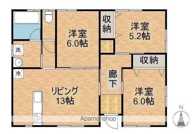 日豊本線 宮崎駅 徒歩28分 1階建 築4年(3LDK)の間取り写真
