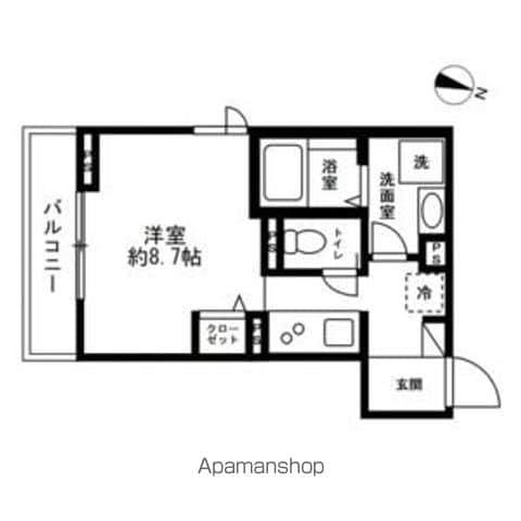 ベルウェル亀岡(ワンルーム/1階)の間取り写真