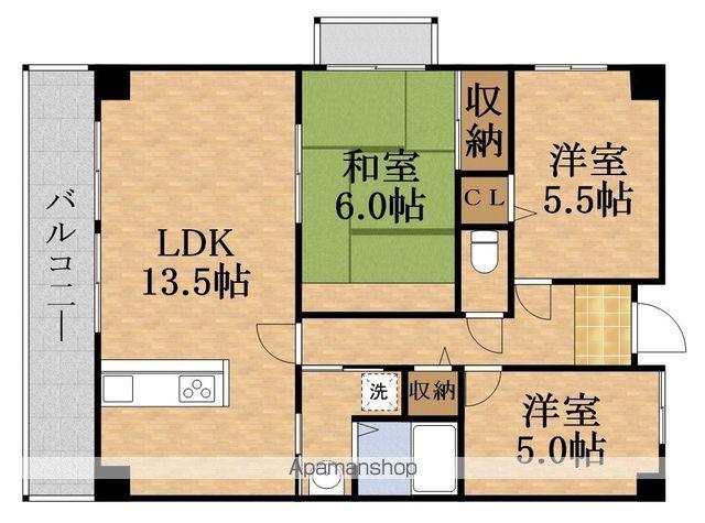 UNE・FOYER(3LDK/6階)の間取り写真