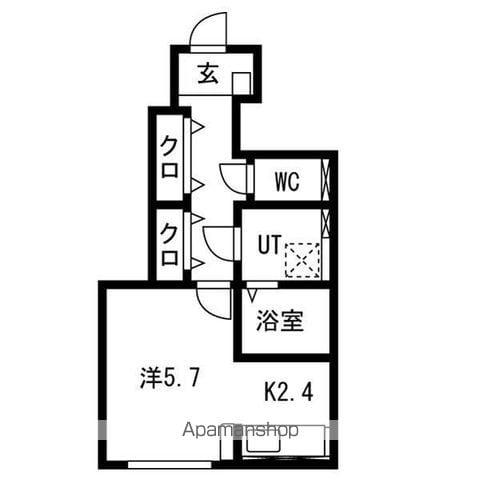 LIEN鶴岡A(ワンルーム/1階)の間取り写真