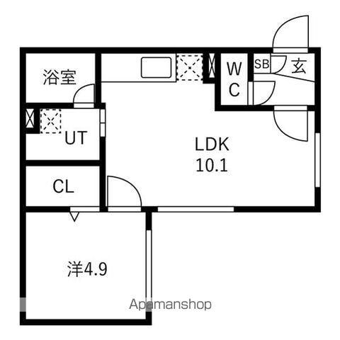 FODERA IMPERIAL24軒フォデラインペリアル24軒(1LDK/1階)の間取り写真