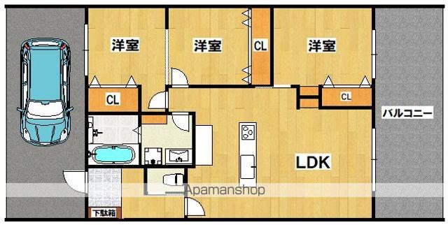 杉本コーポ(3LDK/1階)の間取り写真