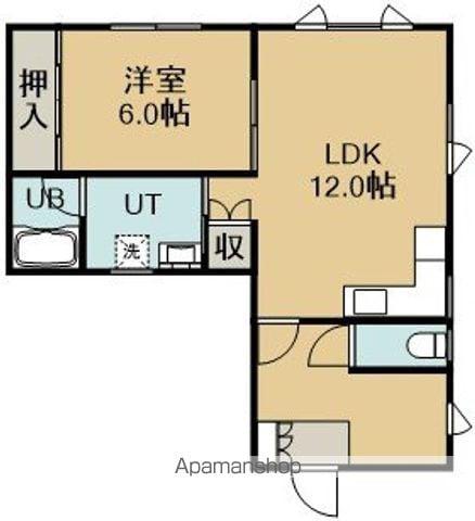 レジェンド北斗Ⅴ(1LDK/2階)の間取り写真