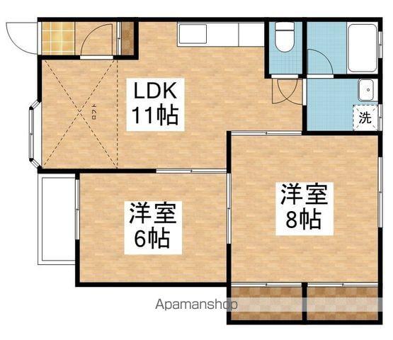 ヴィラ・ランコントレ(2LDK/2階)の間取り写真