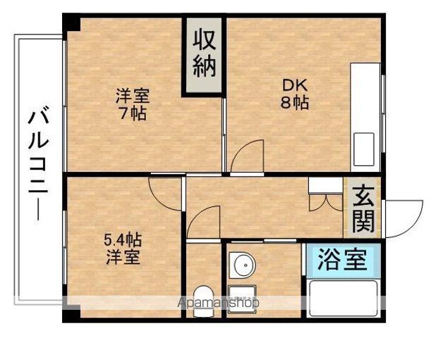 コーポ関口(2DK/2階)の間取り写真