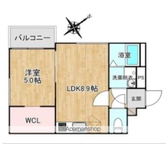 CRECIA和白東Ⅳ(1LDK/3階)の間取り写真