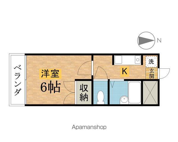 ホワイトウイング左入(1K/1階)の間取り写真