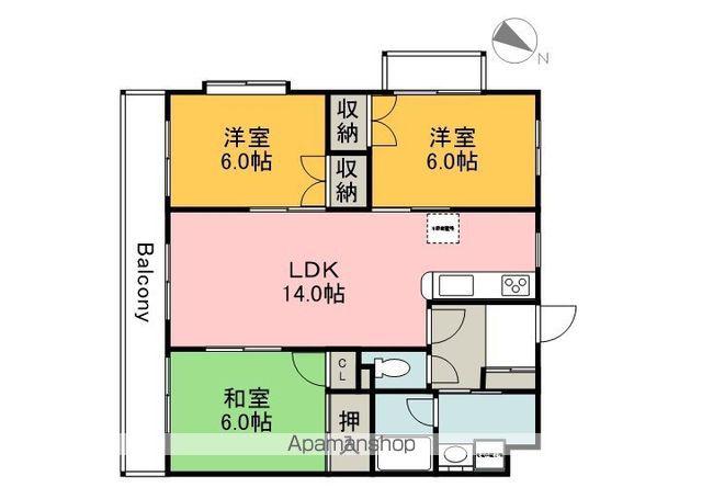 ワールドハイツ(3LDK/3階)の間取り写真