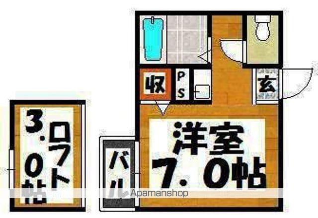 ルート筒井 B棟(ワンルーム/2階)の間取り写真