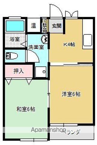 中江ハイツⅠ(2K/2階)の間取り写真