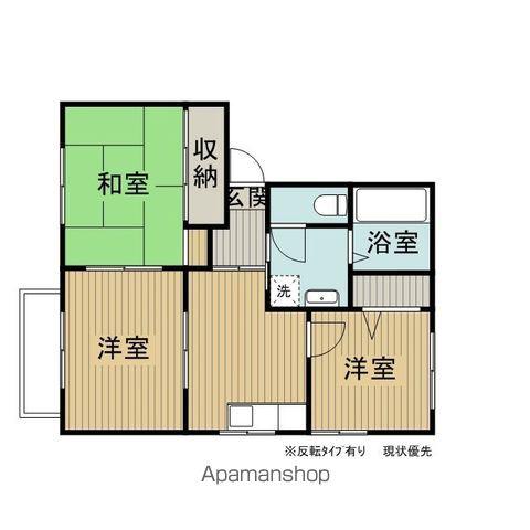 パークサイドシティE(3DK/2階)の間取り写真