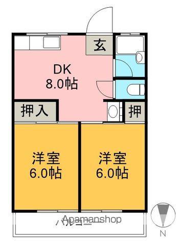 タウンハウス(2DK/2階)の間取り写真