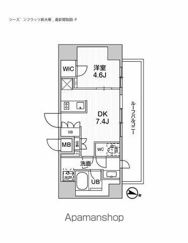 シーズンフラッツ新大塚(1LDK/8階)の間取り写真