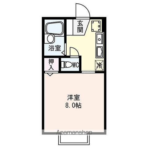 セジュールレイク(1K/2階)の間取り写真