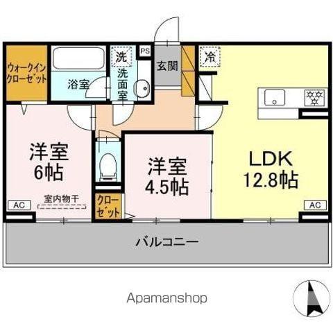 フリージア II(2LDK/2階)の間取り写真