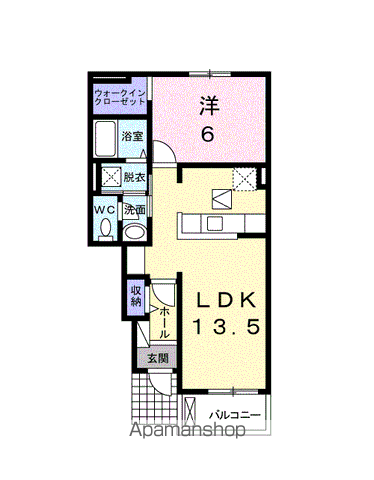 ラフレシールⅡ(1LDK/1階)の間取り写真