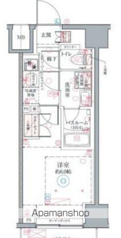 クレヴィスタ横浜関内Ⅱ(1K/2階)の間取り写真