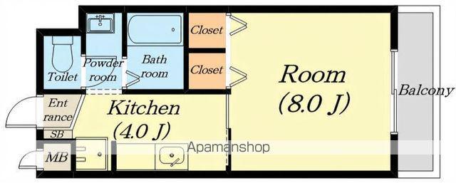ラ・グランヴィアかやの(1K/1階)の間取り写真