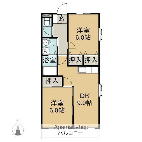 ファインパーク松ヶ瀬(2DK/4階)の間取り写真
