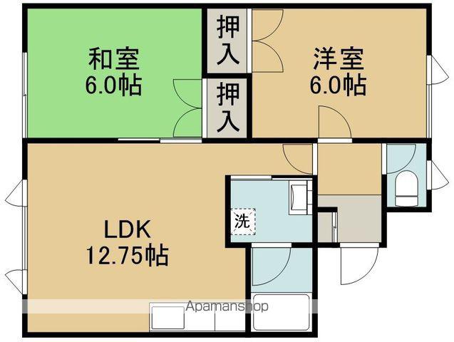リヴェール鍛治Ⅱ(2LDK/2階)の間取り写真
