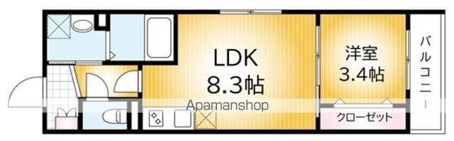 コモイルソーレ弁天(1LDK/2階)の間取り写真