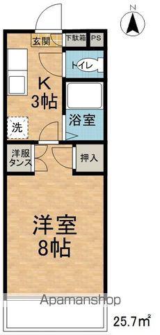 ヒューマンライフギブ&ギブB(1K/2階)の間取り写真