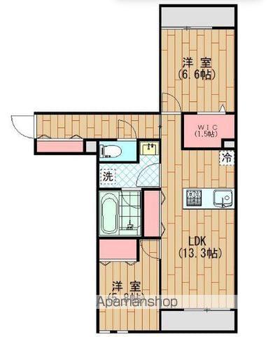 LA・FLEUR(2LDK/3階)の間取り写真