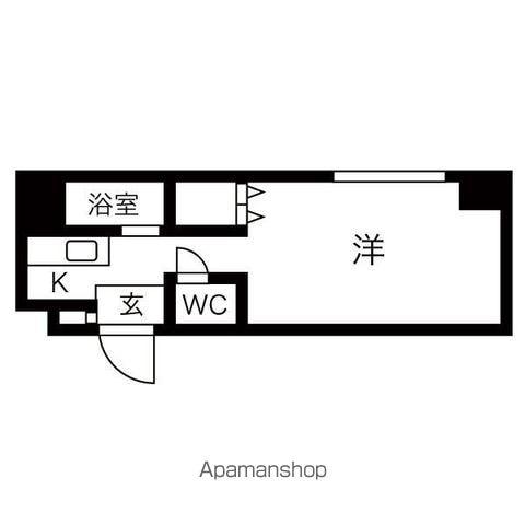 ベルテ北広島(1K/4階)の間取り写真
