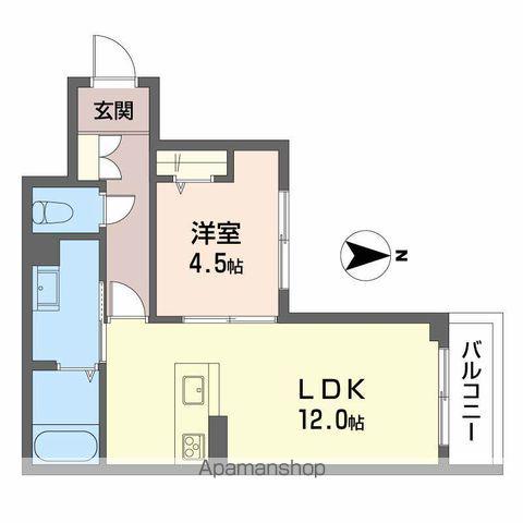 ベレオ小松原(1LDK/2階)の間取り写真