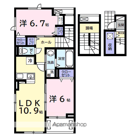 アヴァンセⅢ(2LDK/3階)の間取り写真