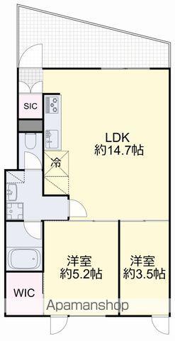 ETENA中仙道西 南棟(2LDK/3階)の間取り写真