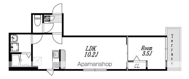 クレストパレス八柱(1LDK/1階)の間取り写真