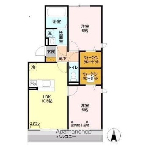 エミナンスⅢ(2LDK/1階)の間取り写真