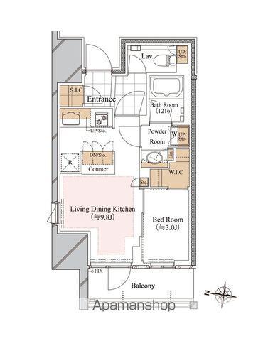 ブランシエスタ白山(1LDK/13階)の間取り写真