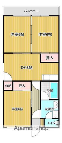 平野川ハイツ(3DK/1階)の間取り写真