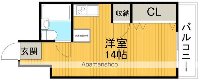 シャンティ今谷(ワンルーム/3階)の間取り写真