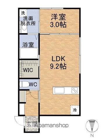 インテグラル京町(1LDK/1階)の間取り写真
