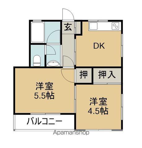 松原マンション(2DK/3階)の間取り写真