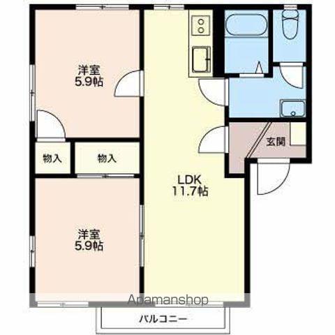 ドミール のぞみF(3K/1階)の間取り写真