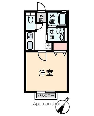 ノースフラッグ(1K/1階)の間取り写真