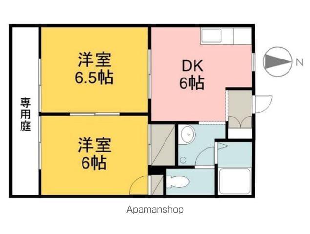 フレグランス西垣生B棟(2DK/1階)の間取り写真