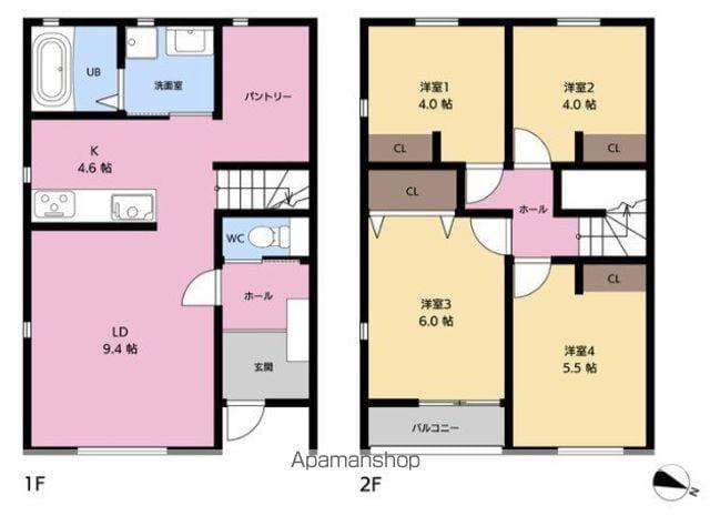 GARDEN VILLAGE前原北(4LDK/1階)の間取り写真
