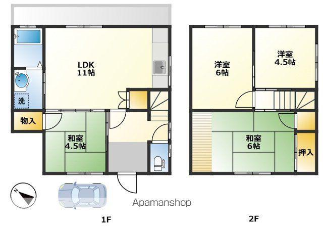 東海道本線 草津駅(滋賀) 徒歩20分 2階建 築43年(4LDK)の間取り写真