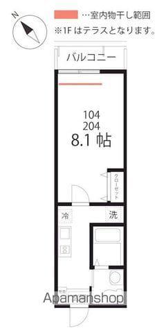 ハーミットクラブハウスメニャン(1K/1階)の間取り写真