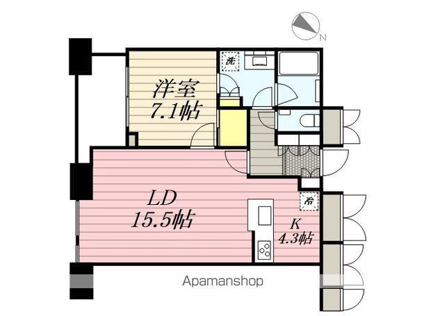 Dマークス西新宿タワー(1LDK/23階)の間取り写真
