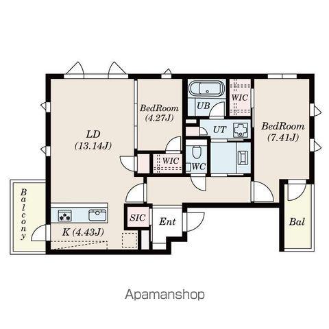 S-RESIDENCE平尾ウエスト(2LDK/3階)の間取り写真