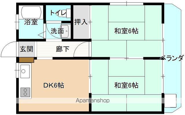 ハイツ・リラクセイション(2DK/2階)の間取り写真