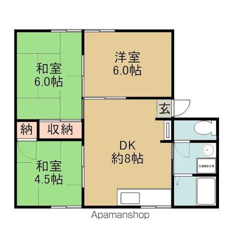 ハイツ北郷(3DK/2階)の間取り写真