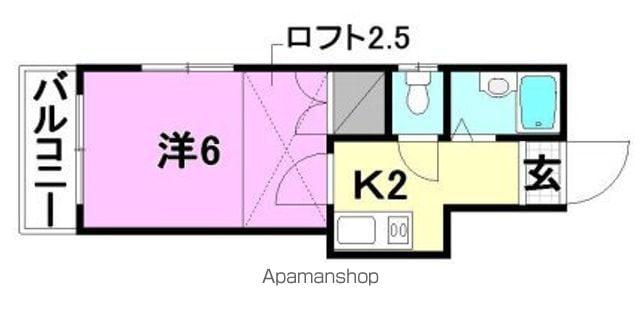 ブリランテ中村(1K/1階)の間取り写真