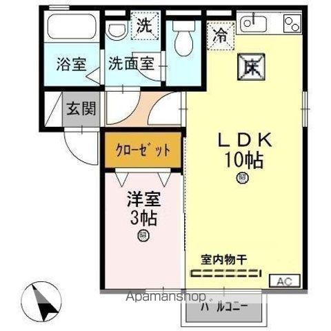 えちぜん鉄道三国線 まつもと町屋駅 徒歩11分 2階建 築16年(1LDK/1階)の間取り写真